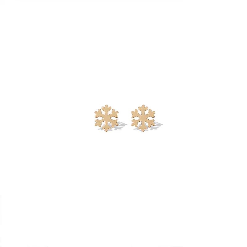 گوشواره طلا 18عیار طرح برف ساده - تصویر 2