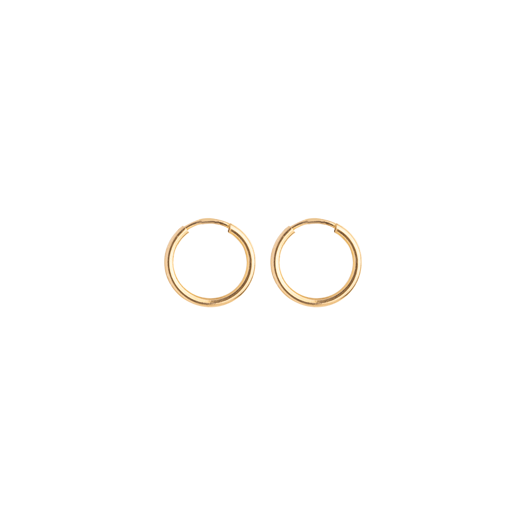 گوشواره حلقه ای طلا 18عیار کوچک قطر 1 سانت - تصویر 3