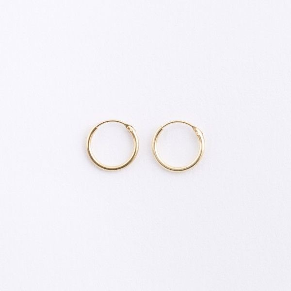 گوشواره حلقه ای کوچک قطر 1.3 سانت طلا 18 عیار - تصویر 1