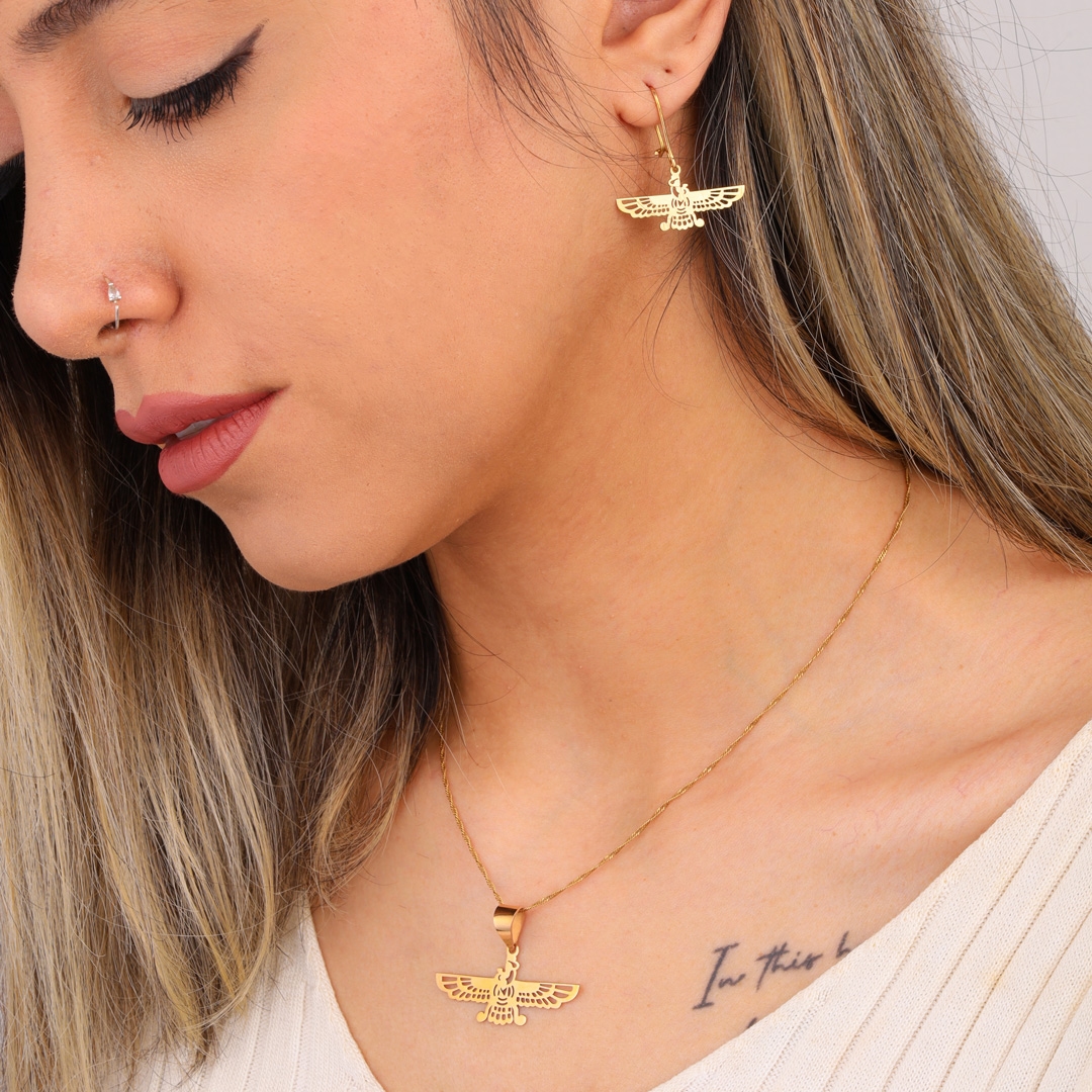 گوشواره فروهر طلا 18 عیار - تصویر 1