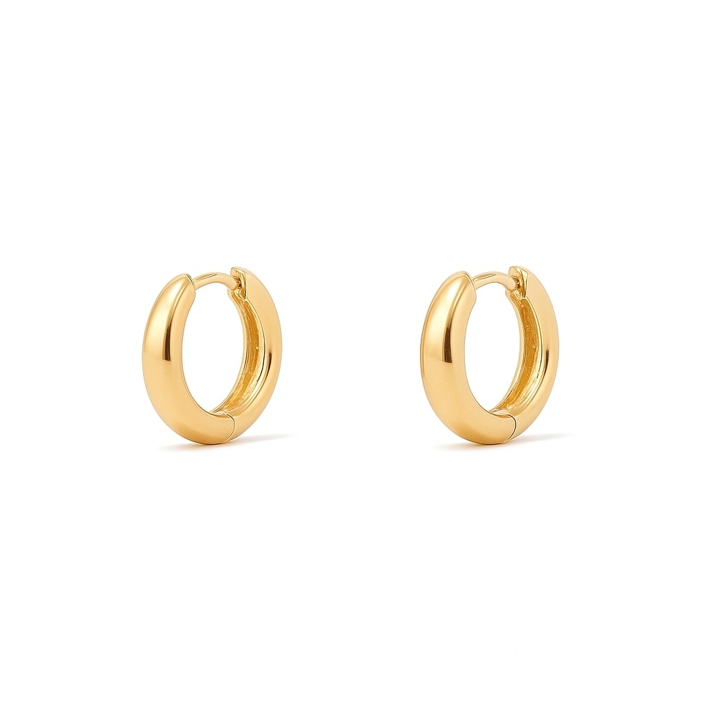 گوشواره طلا 18 عیار حلقه ای مینیمال - تصویر 2