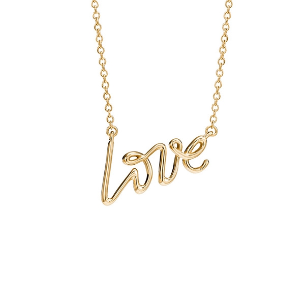 گردنبند طلا 18 عیار طرح love تیفانی - تصویر 1