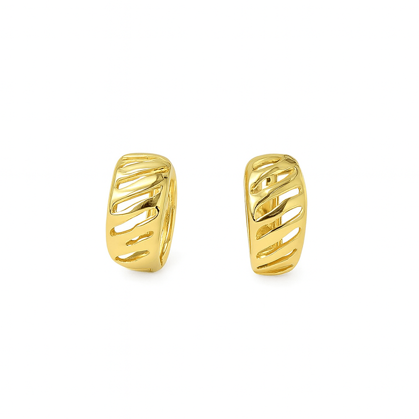 گوشواره  طلا 18 عیار حلقه ای طرح   موازی