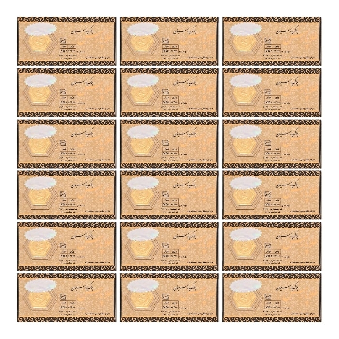 سکه طلا پارس 200 سوتی 18 عیار بسته 18 عددی