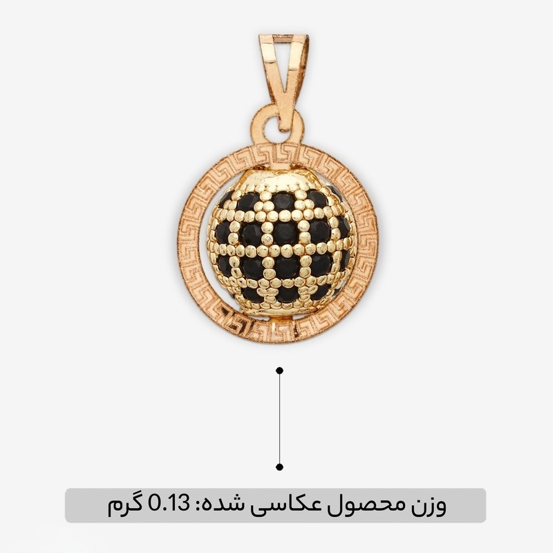 پلاک طلا 18 عیار گوی مشکی سواروسکی - تصویر 5