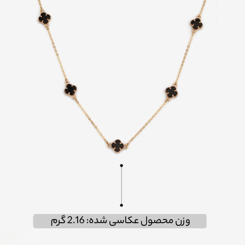 گردنبند طلا 18 عیار ونکلیف 5 تایی مشکی - تصویر 5