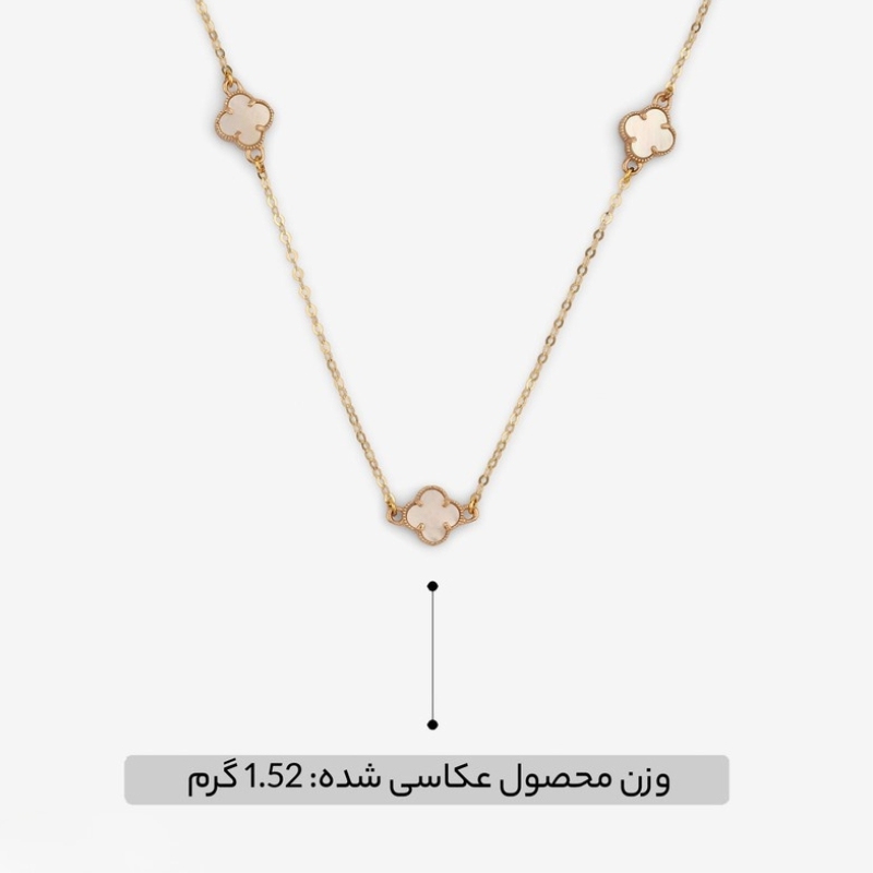 گردنبند طلا 18 عیار ونکلیف 3 تایی سفید - تصویر 6