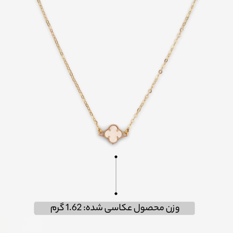 گردنبند طلا 18 عیار ونکلیف تکی سفید - تصویر 6
