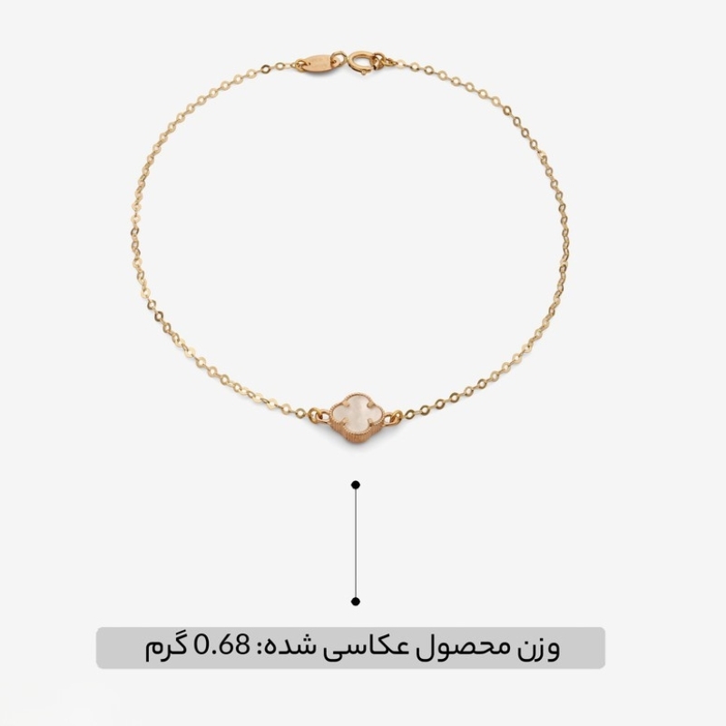 دستبند طلا 18 عیار ونکلیف تکی سفید - تصویر 5