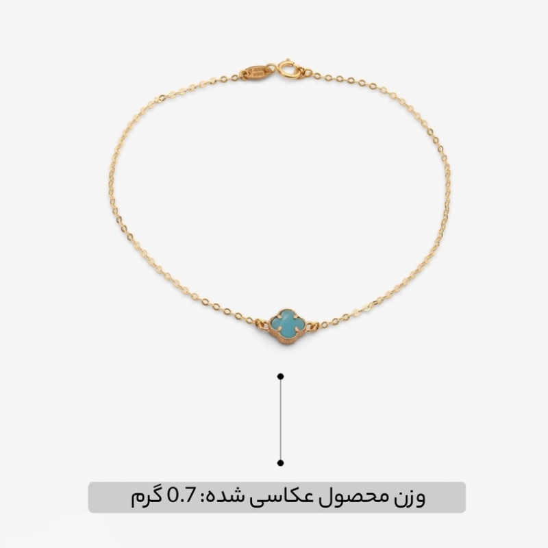 دستبند طلا 18 عیار ونکلیف  تکی فیروزه - تصویر 5