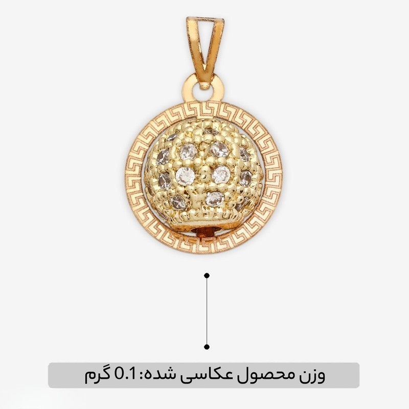پلاک طلا 18 عیار گوی طلایی سوارسکی - تصویر 3