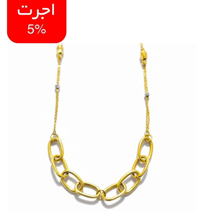 گردنبند طلا 18 عیار زنانه طرح حلقه‌ای – کد 1
