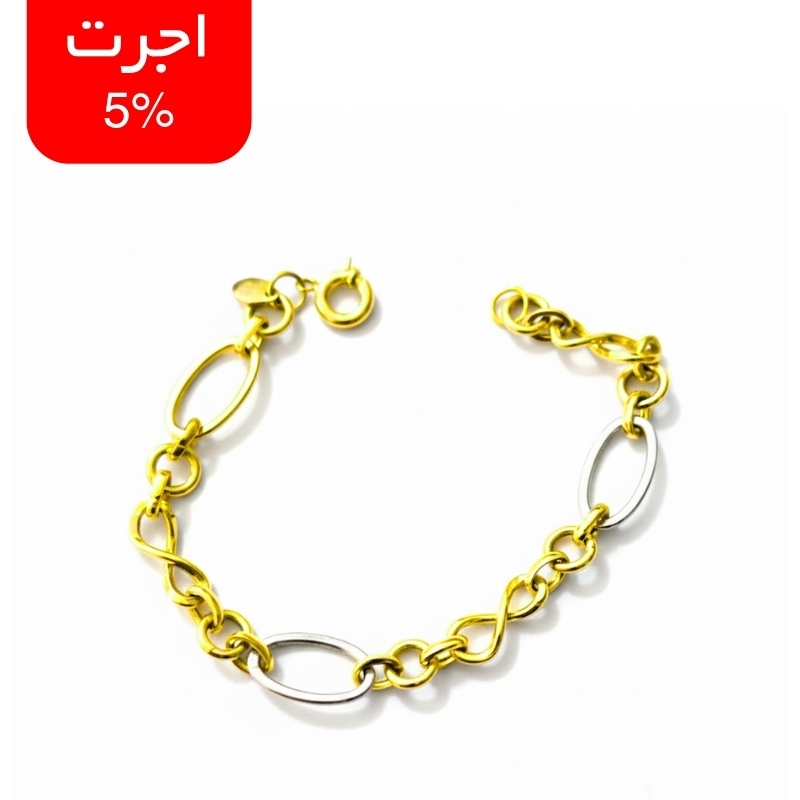 دستبند طلا 18 عیار طرح هالویی – کد 3 - تصویر 1