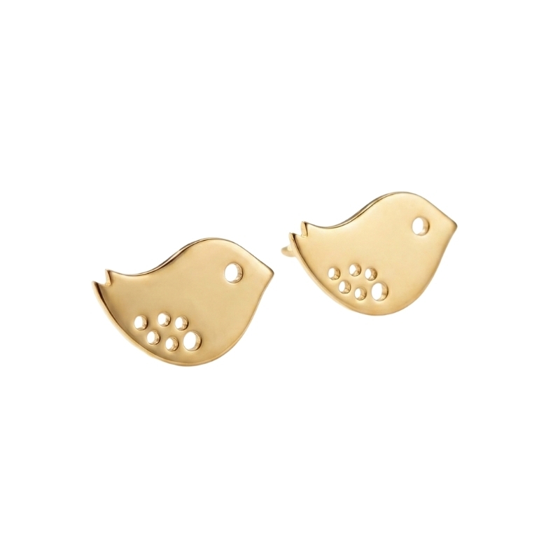 گوشواره  طلا 18 عیار میخی گنجشکک دانه
