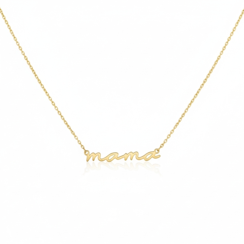 گردنبند طلا 18 عیار طرح "Mama" مادر خط نویس