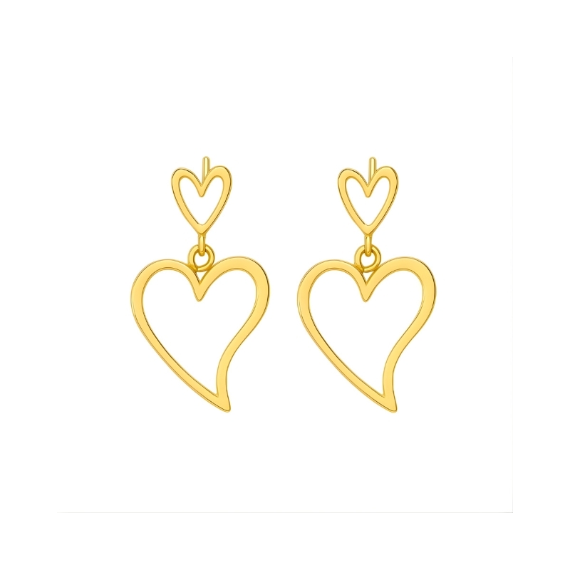 گوشواره طلا 18 عیار  قلب لاوا