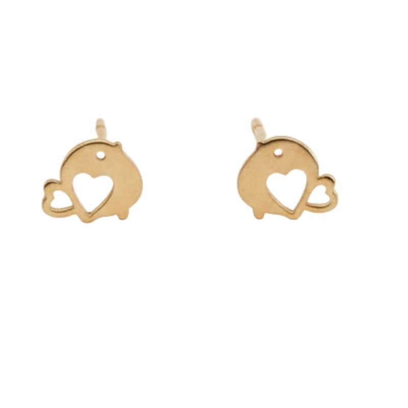 گوشواره طلا 18 عیار میخی  طرح جوجو