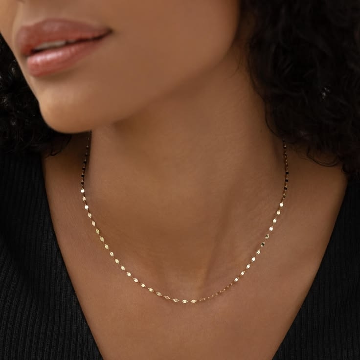 زنجیر طلا 18عیار زنانه طرح پولکی سبک سایز 1 50cm - تصویر 1