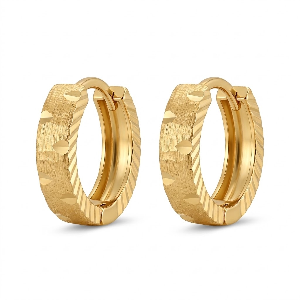 گوشواره طلا 18 عیار حلقه ای طرح امگا رول - تصویر 2