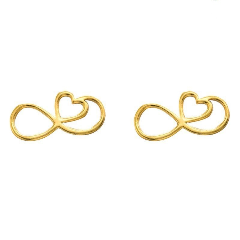 گوشواره طلا 18عیار طرح بی نهایت و قلب