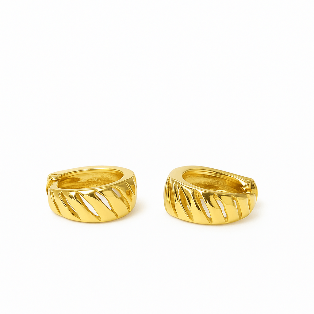 گوشواره  طلا 18 عیار حلقه ای طرح   موازی