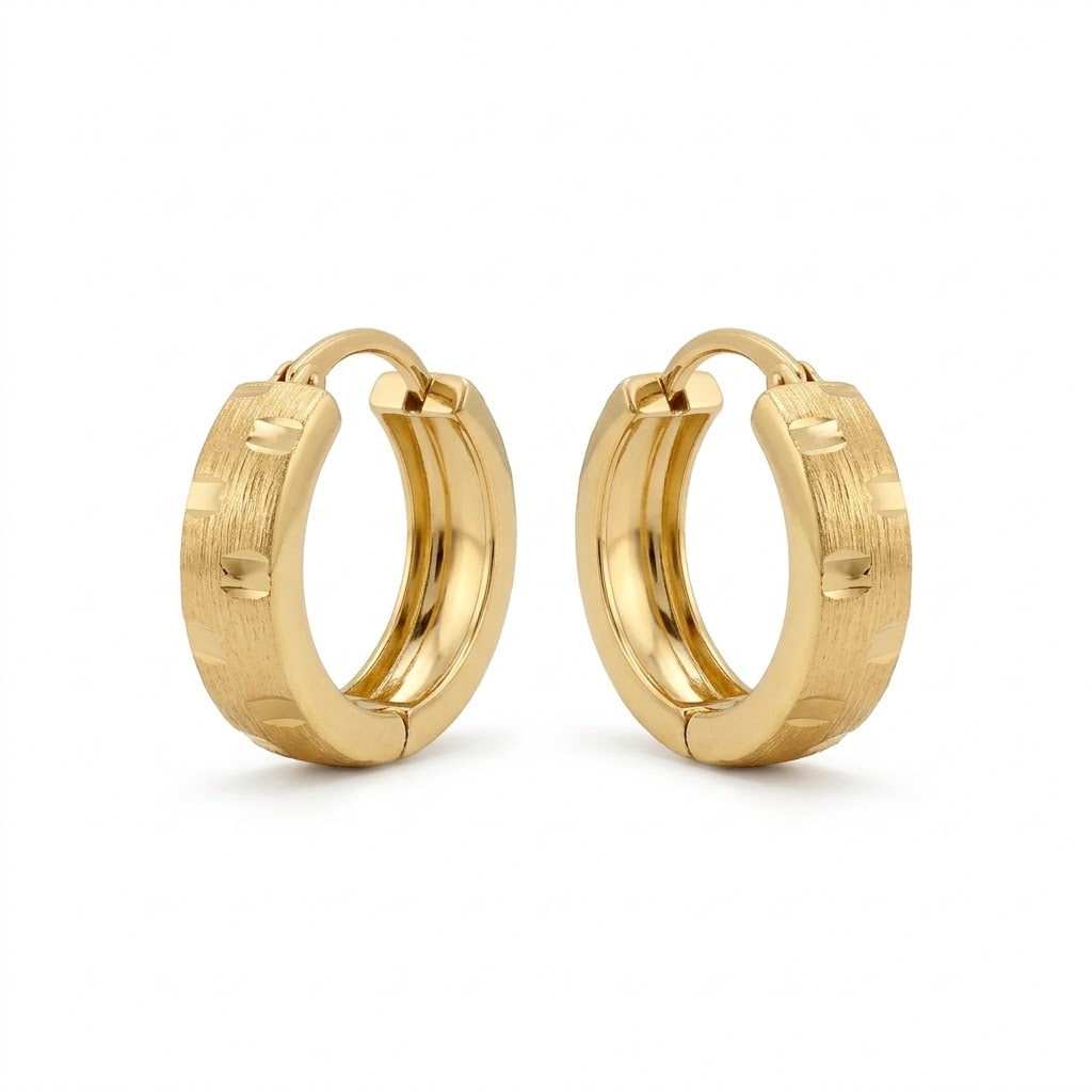 گوشواره طلا 18 عیار حلقه ای طرح امگا پرند