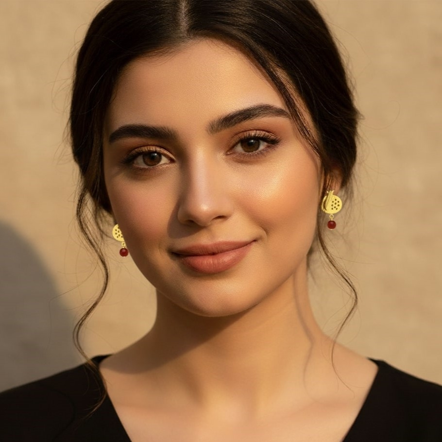 گوشواره طلا 18 عیار انار یلدا