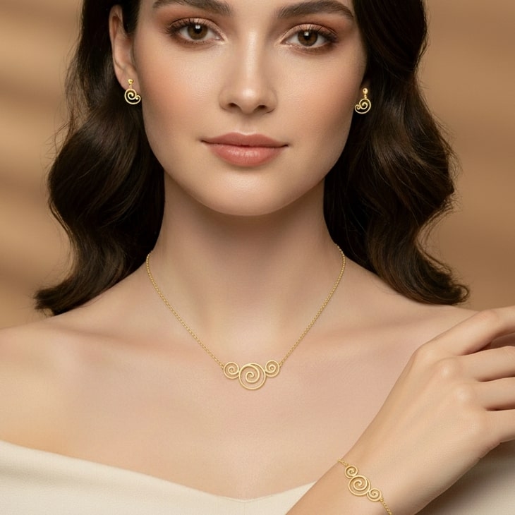 ست طلا 18 عیار گره عشق
