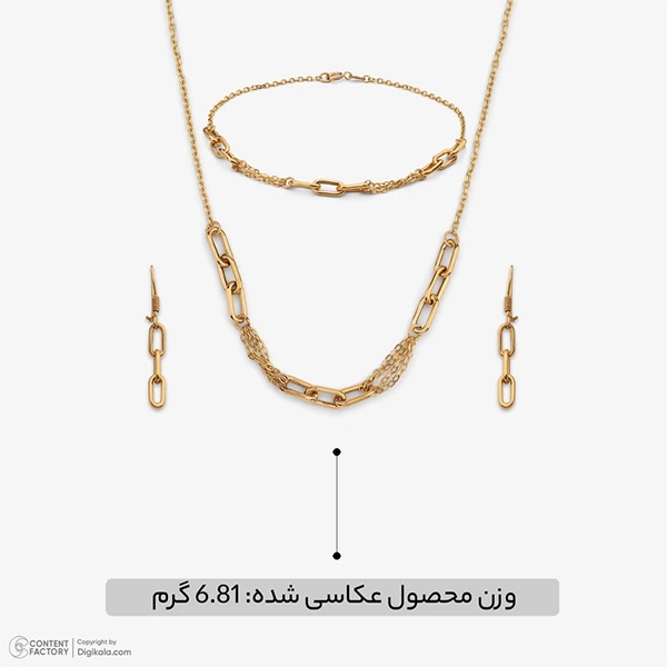 نیم ست طلا 18 عیار زنانه مدل قلمدون فلامینگو کد 8755