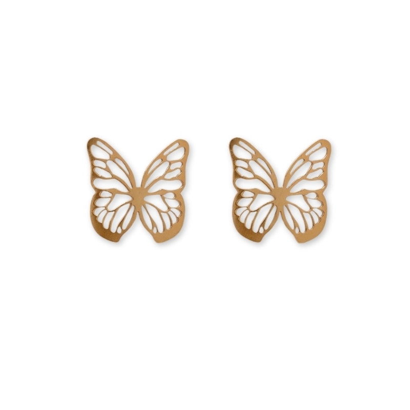 گوشواره طلا 18عیار طرح پروانه کامل